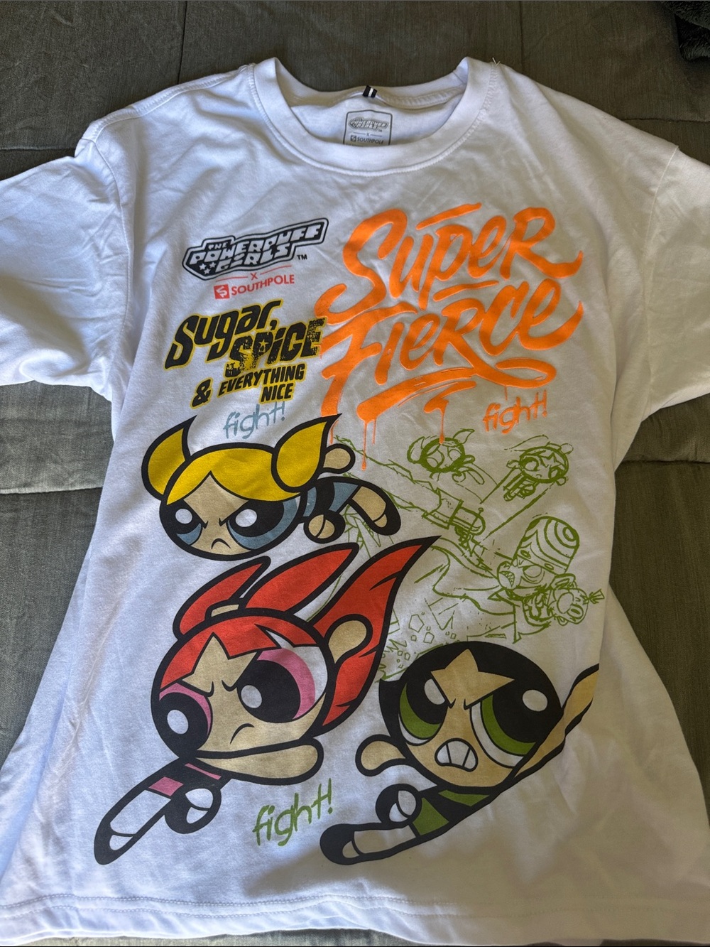 South Pole White Powerpuff Girls 'Super Fierce' Graphic Tee XL